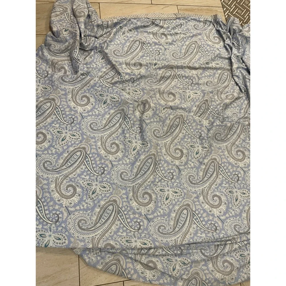 Echo‎ Duvet Cover Full Queen Blue Very Good Paisley Reversible 100% Cotton